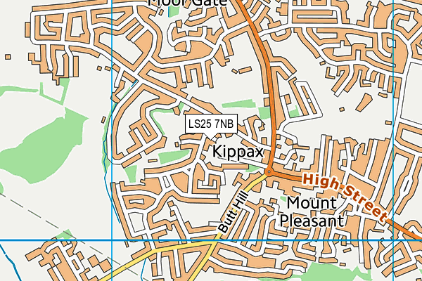 LS25 7NB map - OS VectorMap District (Ordnance Survey)