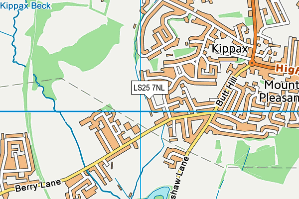 LS25 7NL map - OS VectorMap District (Ordnance Survey)