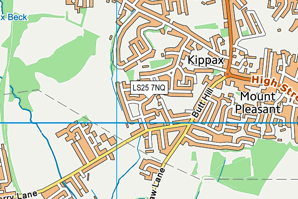 LS25 7NQ map - OS VectorMap District (Ordnance Survey)