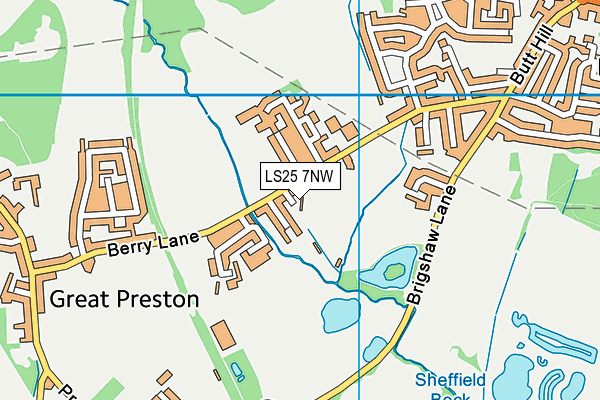 LS25 7NW map - OS VectorMap District (Ordnance Survey)