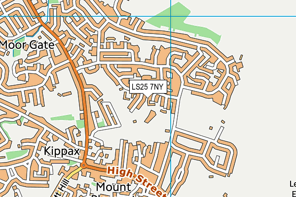 LS25 7NY map - OS VectorMap District (Ordnance Survey)