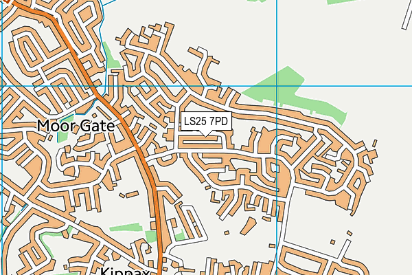 LS25 7PD map - OS VectorMap District (Ordnance Survey)