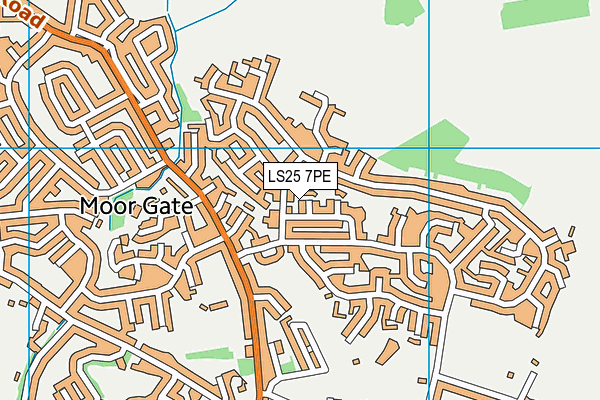 LS25 7PE map - OS VectorMap District (Ordnance Survey)