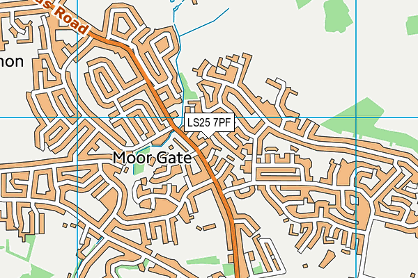 LS25 7PF map - OS VectorMap District (Ordnance Survey)