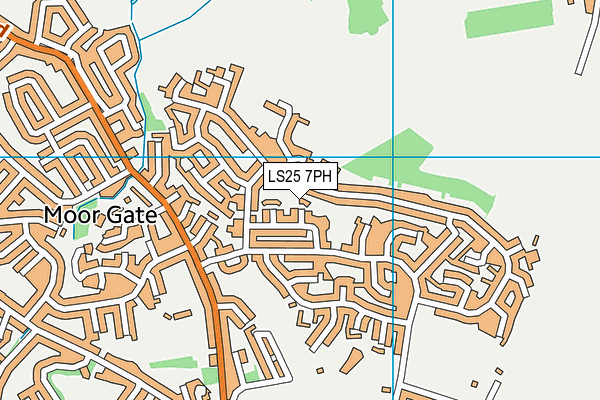 LS25 7PH map - OS VectorMap District (Ordnance Survey)
