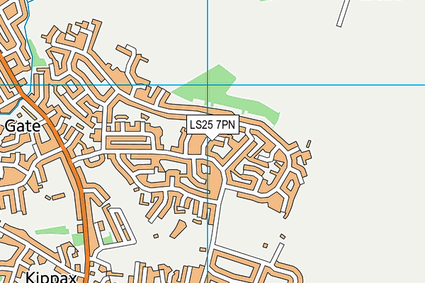 LS25 7PN map - OS VectorMap District (Ordnance Survey)