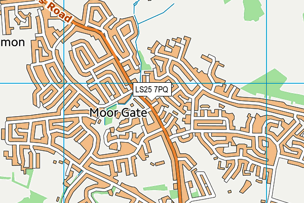LS25 7PQ map - OS VectorMap District (Ordnance Survey)