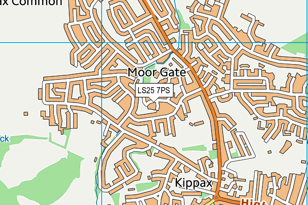 LS25 7PS map - OS VectorMap District (Ordnance Survey)