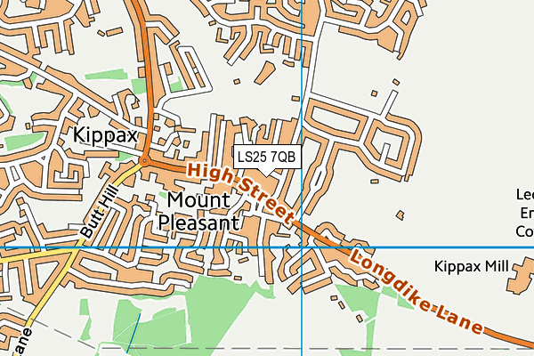 LS25 7QB map - OS VectorMap District (Ordnance Survey)