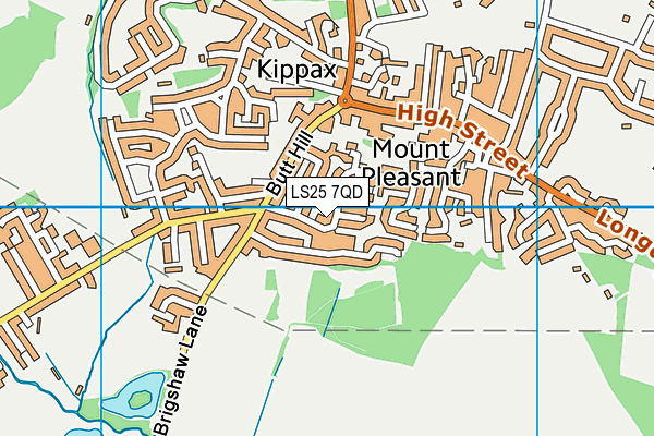 LS25 7QD map - OS VectorMap District (Ordnance Survey)