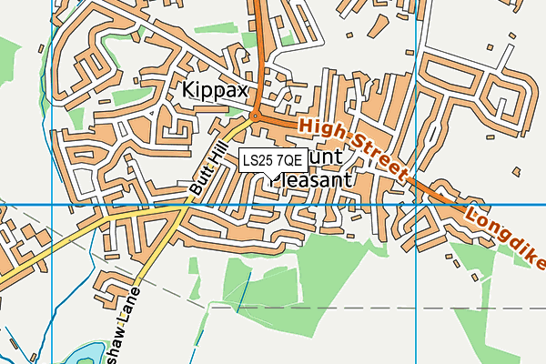 LS25 7QE map - OS VectorMap District (Ordnance Survey)