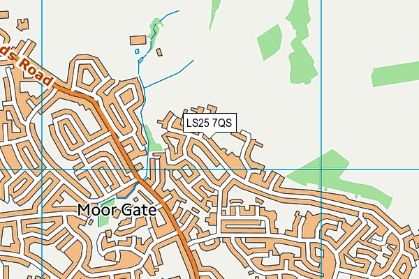 LS25 7QS map - OS VectorMap District (Ordnance Survey)
