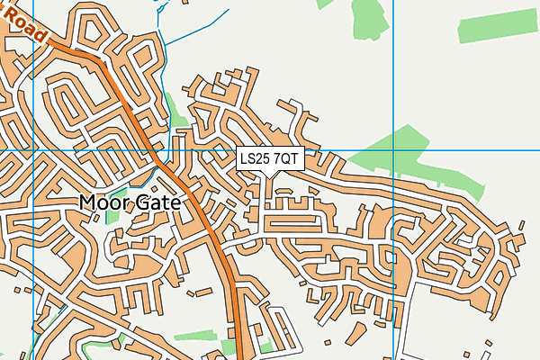 LS25 7QT map - OS VectorMap District (Ordnance Survey)