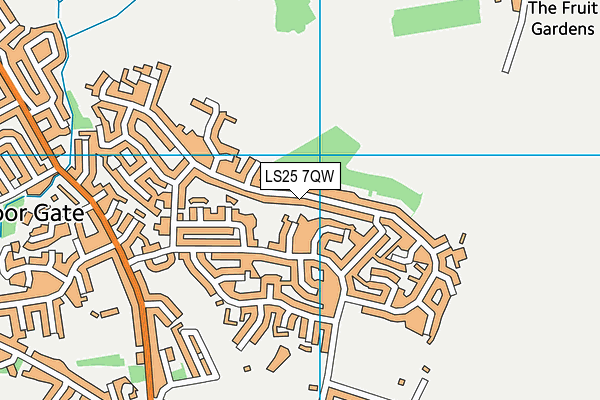 LS25 7QW map - OS VectorMap District (Ordnance Survey)