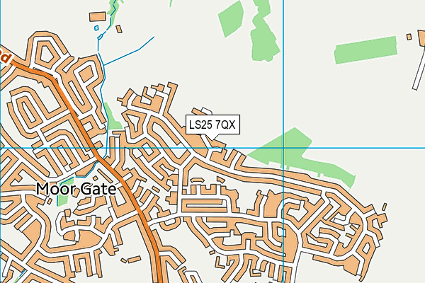 LS25 7QX map - OS VectorMap District (Ordnance Survey)