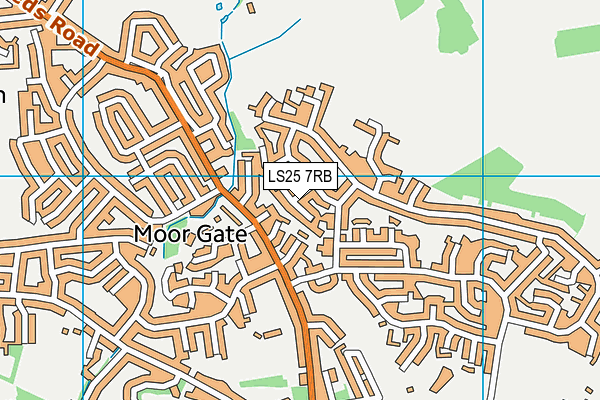 LS25 7RB map - OS VectorMap District (Ordnance Survey)