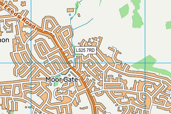 LS25 7RD map - OS VectorMap District (Ordnance Survey)