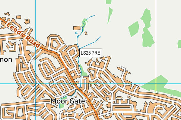 LS25 7RE map - OS VectorMap District (Ordnance Survey)