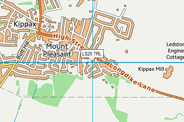 LS25 7RL map - OS VectorMap District (Ordnance Survey)