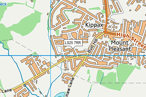 LS25 7RR map - OS VectorMap District (Ordnance Survey)