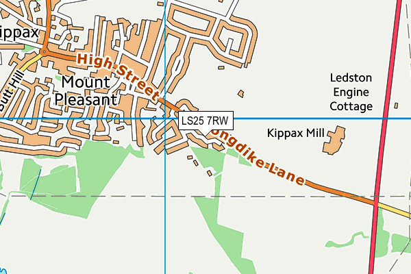 LS25 7RW map - OS VectorMap District (Ordnance Survey)