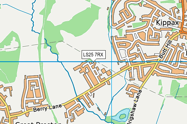 LS25 7RX map - OS VectorMap District (Ordnance Survey)