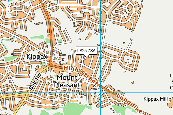 LS25 7SA map - OS VectorMap District (Ordnance Survey)