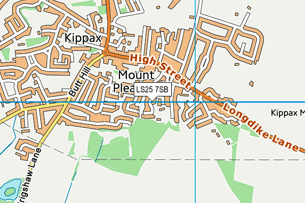 LS25 7SB map - OS VectorMap District (Ordnance Survey)