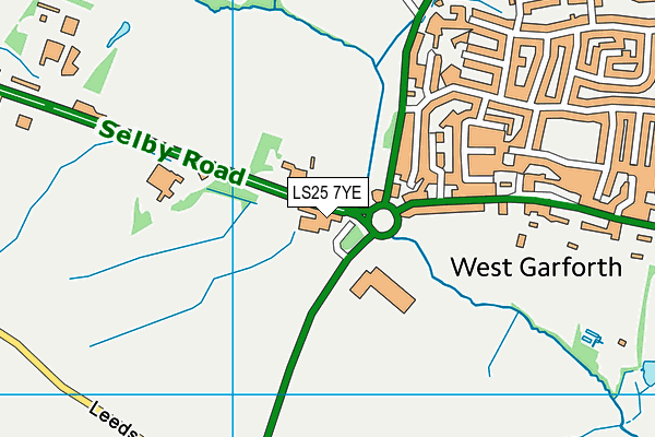 LS25 7YE map - OS VectorMap District (Ordnance Survey)