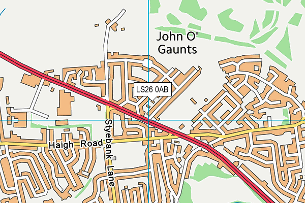 LS26 0AB map - OS VectorMap District (Ordnance Survey)