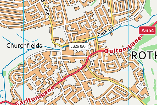 LS26 0AF map - OS VectorMap District (Ordnance Survey)