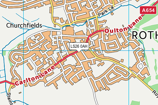 LS26 0AH map - OS VectorMap District (Ordnance Survey)