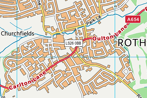 LS26 0BB map - OS VectorMap District (Ordnance Survey)