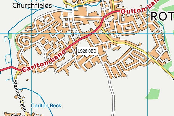 LS26 0BD map - OS VectorMap District (Ordnance Survey)