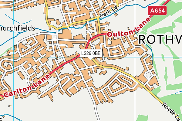 LS26 0BE map - OS VectorMap District (Ordnance Survey)