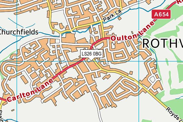 LS26 0BG map - OS VectorMap District (Ordnance Survey)