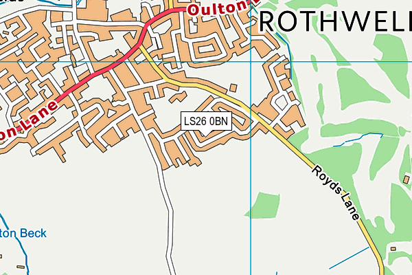 LS26 0BN map - OS VectorMap District (Ordnance Survey)