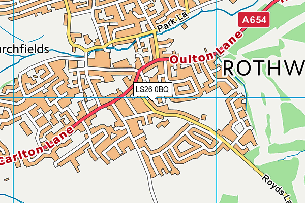 LS26 0BQ map - OS VectorMap District (Ordnance Survey)