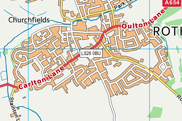 LS26 0BU map - OS VectorMap District (Ordnance Survey)