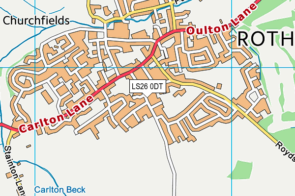 LS26 0DT map - OS VectorMap District (Ordnance Survey)