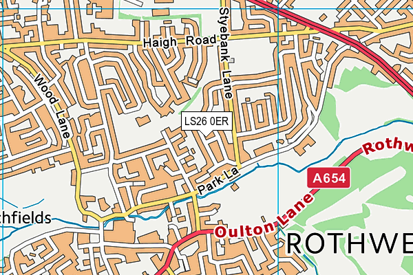 LS26 0ER map - OS VectorMap District (Ordnance Survey)