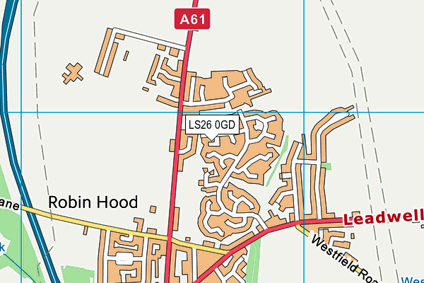 LS26 0GD map - OS VectorMap District (Ordnance Survey)