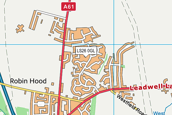LS26 0GL map - OS VectorMap District (Ordnance Survey)