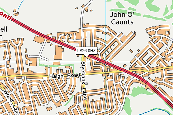 LS26 0HZ map - OS VectorMap District (Ordnance Survey)