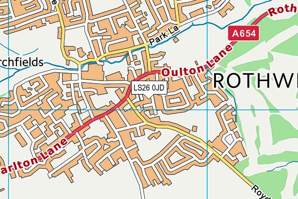 Rothwell Squash Club map (LS26 0JD) - OS VectorMap District (Ordnance Survey)