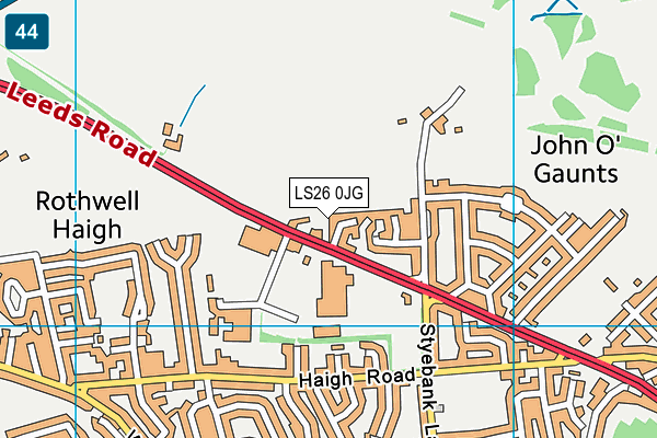 LS26 0JG map - OS VectorMap District (Ordnance Survey)