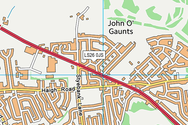 LS26 0JS map - OS VectorMap District (Ordnance Survey)