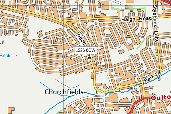 LS26 0QW map - OS VectorMap District (Ordnance Survey)