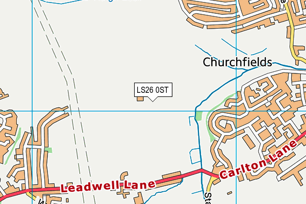 LS26 0ST map - OS VectorMap District (Ordnance Survey)