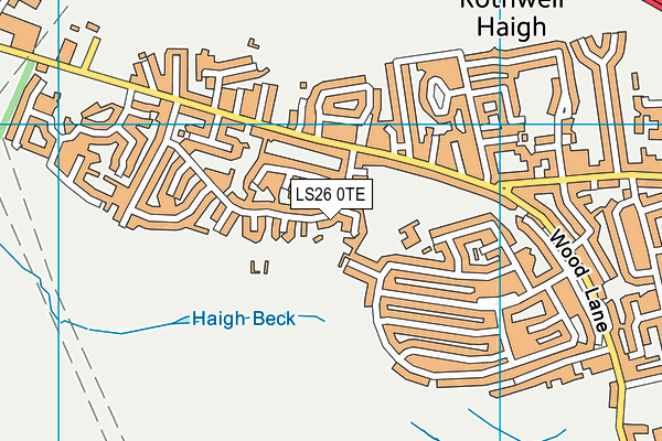 LS26 0TE map - OS VectorMap District (Ordnance Survey)